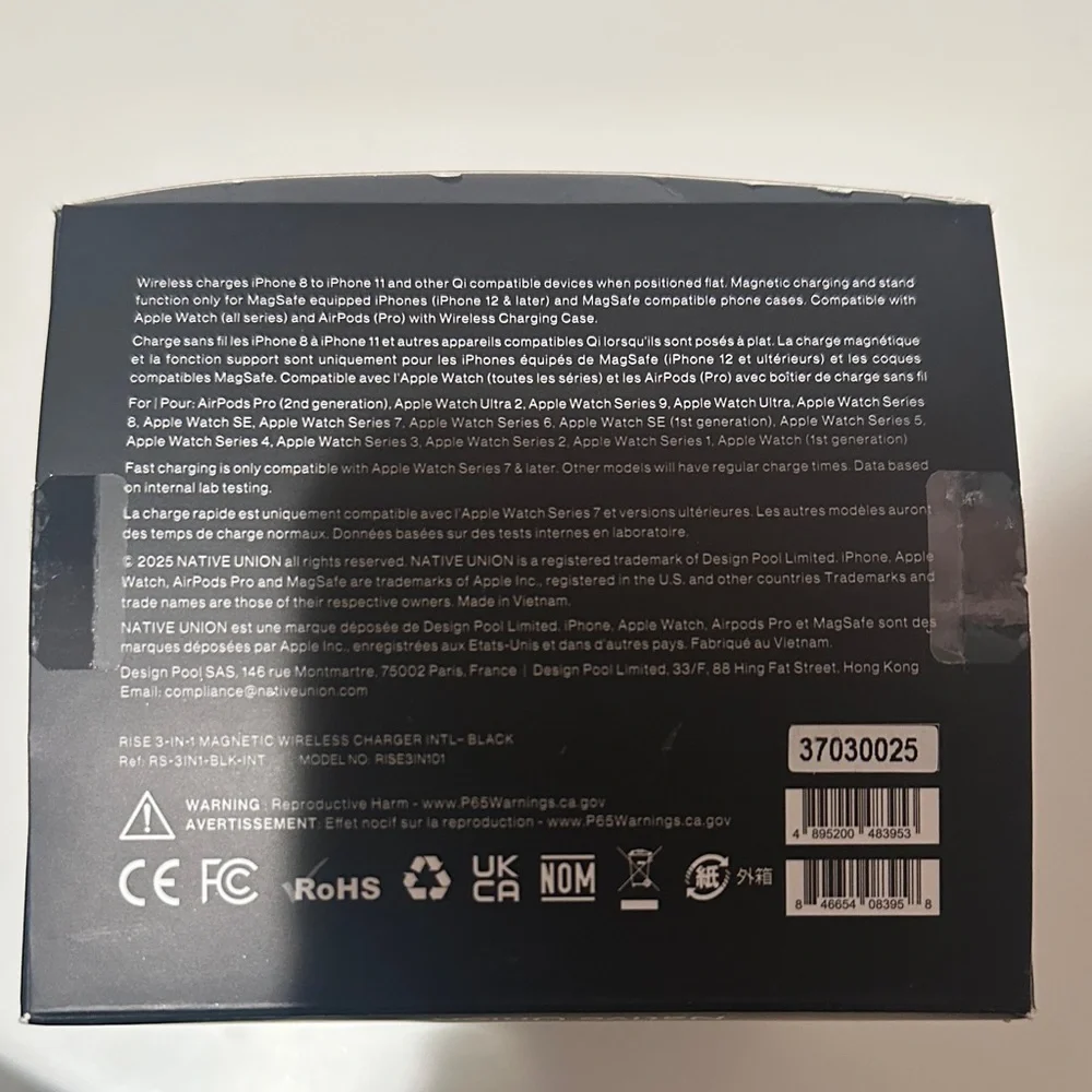 Native Union Gray 3-in-1 Magnetic Wireless Charger
